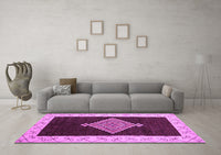 Machine Washable Abstract Purple Modern Rug, wshabs4661pur