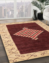 Abstract Saffron Red Modern Rug, abs4661