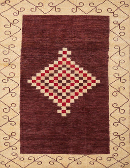 Abstract Saffron Red Modern Rug, abs4661