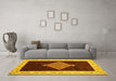 Machine Washable Abstract Yellow Modern Rug in a Living Room, wshabs4661yw