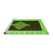 Sideview of Machine Washable Abstract Green Modern Area Rugs, wshabs4661grn