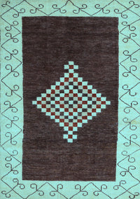 Abstract Light Blue Modern Rug, abs4661lblu