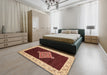 Abstract Saffron Red Modern Rug in a Bedroom, abs4661