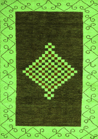 Abstract Green Modern Rug, abs4661grn