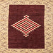 Square Machine Washable Abstract Saffron Red Rug, wshabs4661