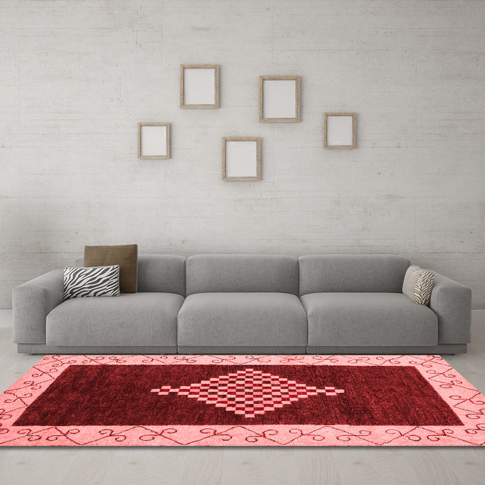 Modern Red Washable Rugs