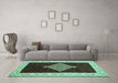 Machine Washable Abstract Turquoise Modern Area Rugs in a Living Room,, wshabs4661turq