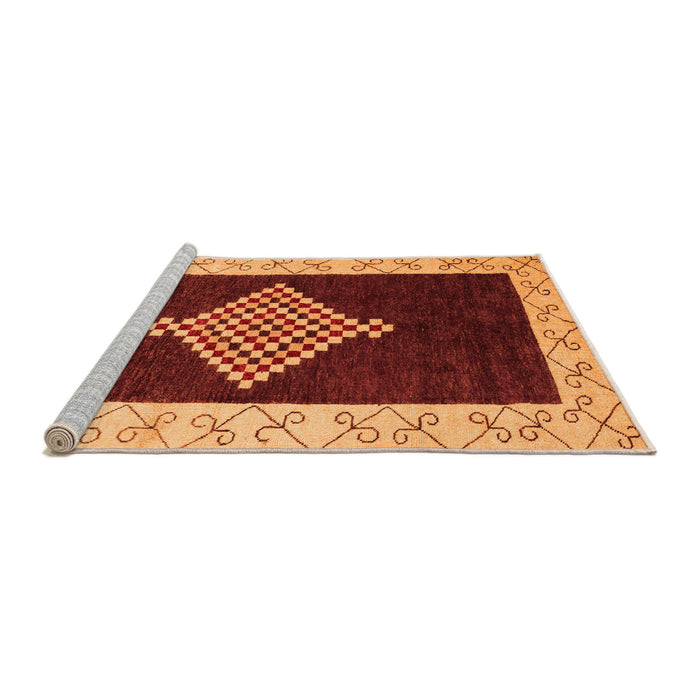 Sideview of Machine Washable Abstract Orange Modern Area Rugs, wshabs4661org