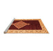 Sideview of Machine Washable Abstract Orange Modern Area Rugs, wshabs4661org