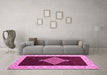 Machine Washable Abstract Pink Modern Rug in a Living Room, wshabs4661pnk