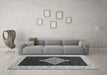 Machine Washable Abstract Gray Modern Rug in a Living Room,, wshabs4661gry