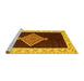 Sideview of Machine Washable Abstract Yellow Modern Rug, wshabs4661yw