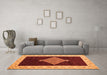 Machine Washable Abstract Orange Modern Area Rugs in a Living Room, wshabs4661org