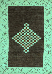 Abstract Turquoise Modern Rug, abs4661turq