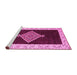 Sideview of Machine Washable Abstract Pink Modern Rug, wshabs4661pnk