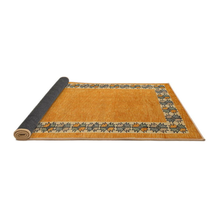 Sideview of Abstract Yellow Modern Rug, abs4662