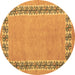 Round Abstract Brown Modern Rug, abs4662brn