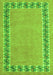 Machine Washable Abstract Green Modern Area Rugs, wshabs4662grn