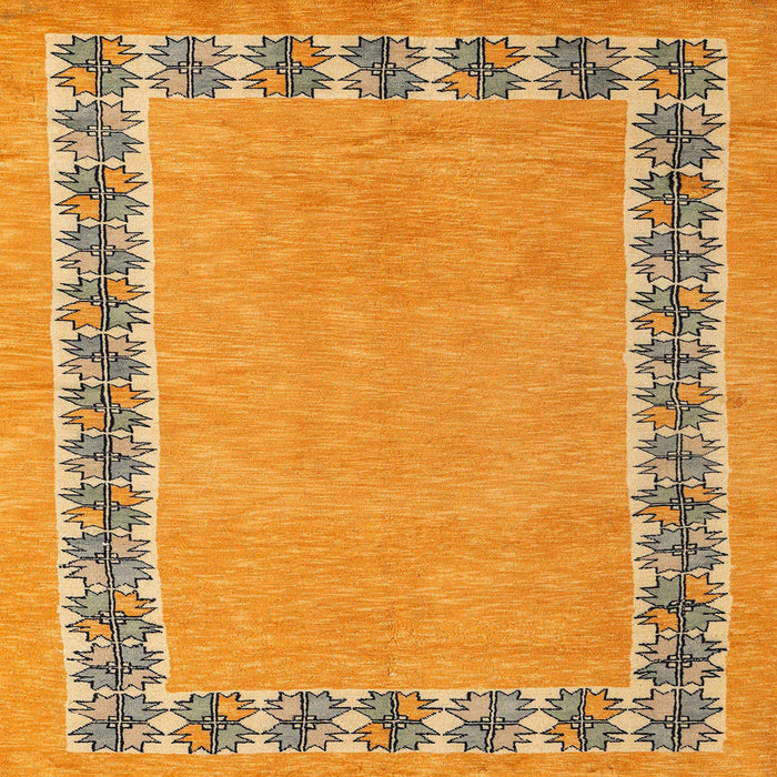 Square Abstract Yellow Modern Rug, abs4662