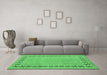 Machine Washable Abstract Emerald Green Modern Area Rugs in a Living Room,, wshabs4662emgrn