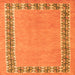 Square Machine Washable Abstract Orange Modern Area Rugs, wshabs4662org