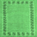 Square Abstract Emerald Green Modern Rug, abs4662emgrn