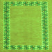 Square Machine Washable Abstract Green Modern Area Rugs, wshabs4662grn