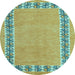 Round Machine Washable Abstract Light Blue Modern Rug, wshabs4662lblu