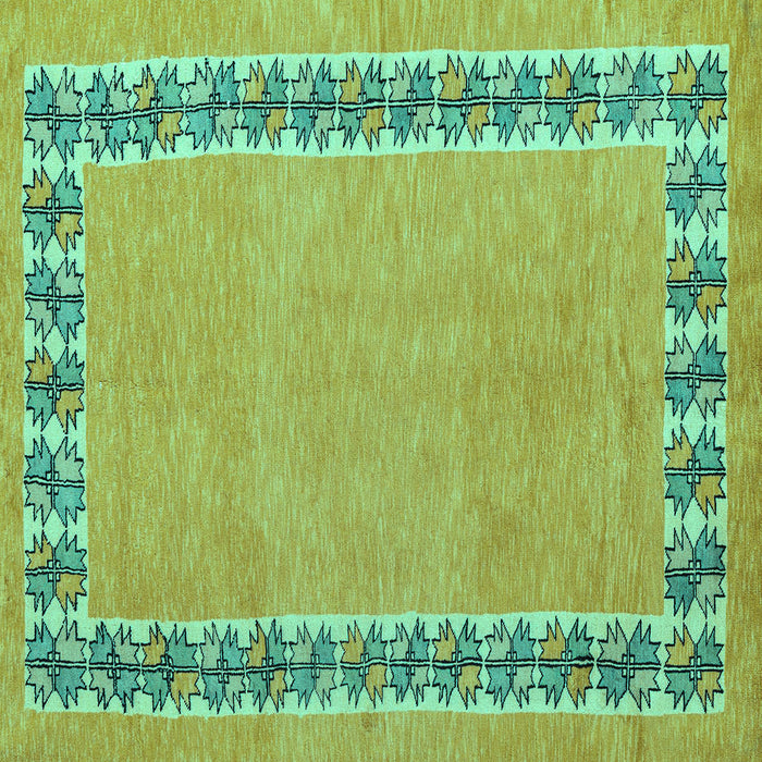 Square Abstract Turquoise Modern Rug, abs4662turq