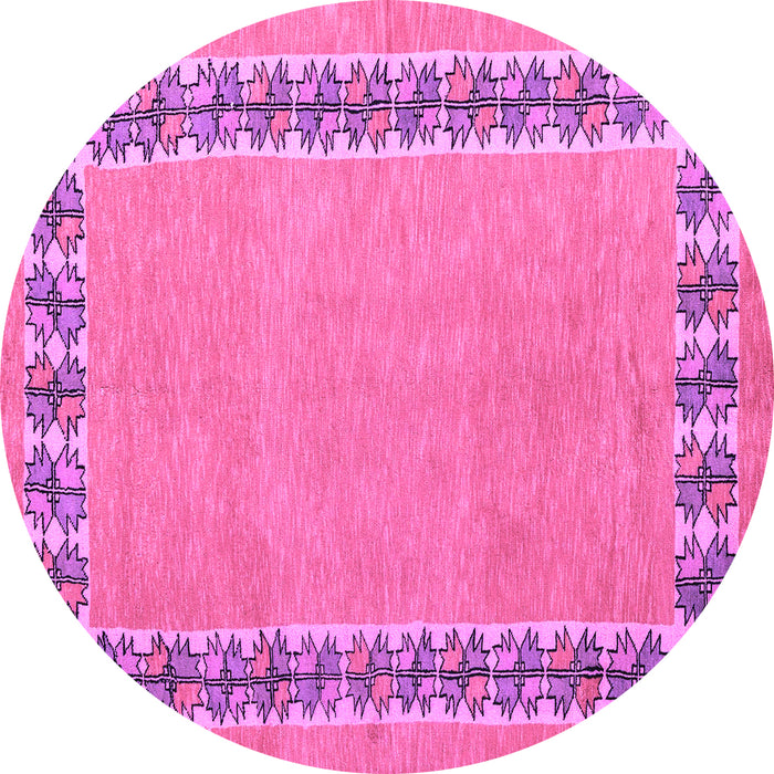Round Machine Washable Abstract Purple Modern Area Rugs, wshabs4662pur