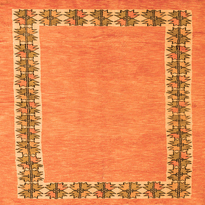 Square Abstract Orange Modern Rug, abs4662org