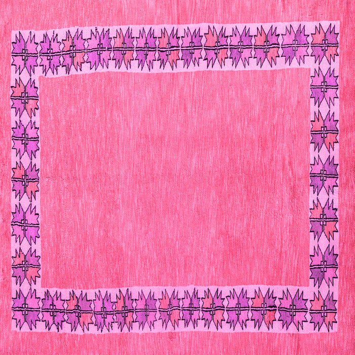 Square Abstract Pink Modern Rug, abs4662pnk