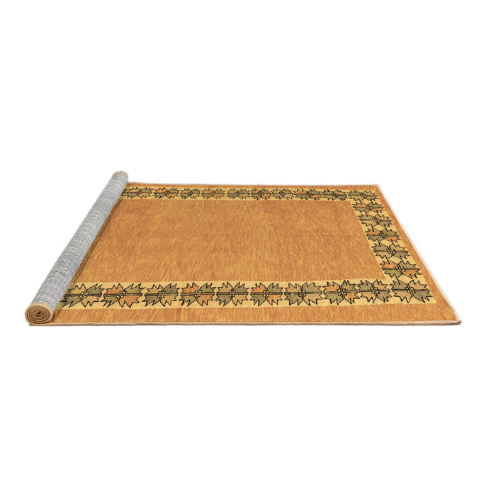 Sideview of Machine Washable Abstract Brown Modern Rug, wshabs4662brn