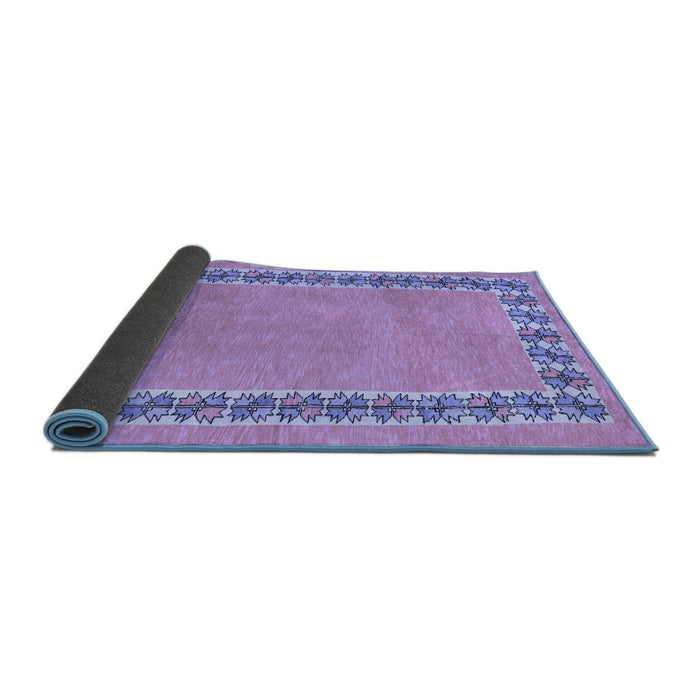 Sideview of Abstract Blue Modern Rug, abs4662blu