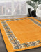 Machine Washable Abstract Yellow Rug in a Family Room, wshabs4662