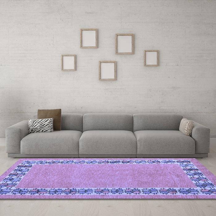 Machine Washable Abstract Blue Modern Rug in a Living Room, wshabs4662blu