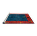 Sideview of Machine Washable Abstract Red Rug, wshabs4663