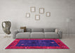 Machine Washable Abstract Pink Modern Rug in a Living Room, wshabs4663pnk