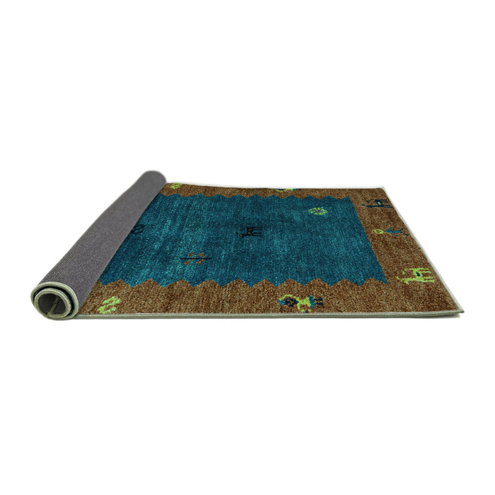 Sideview of Abstract Turquoise Modern Rug, abs4663turq