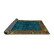 Sideview of Abstract Turquoise Modern Rug, abs4663turq