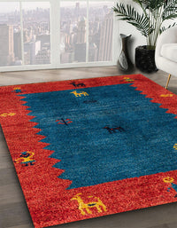 Abstract Red Modern Rug, abs4663