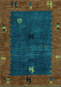 Abstract Turquoise Modern Rug, abs4663turq