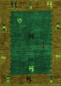 Abstract Green Modern Rug, abs4663grn