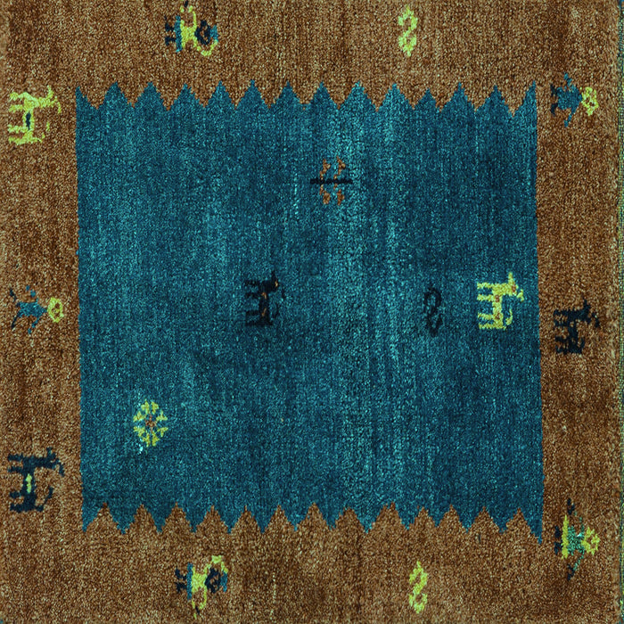 Square Abstract Turquoise Modern Rug, abs4663turq
