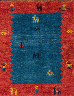 Abstract Red Modern Rug, abs4663