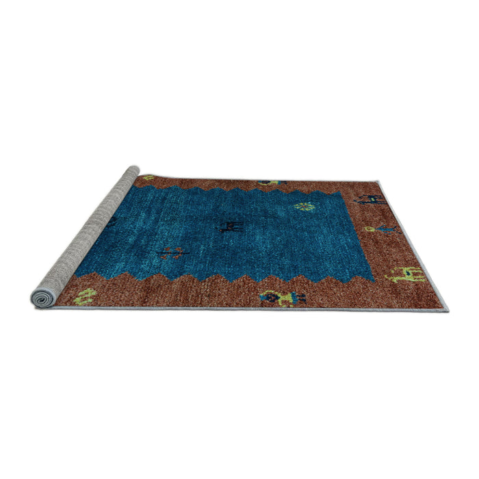 Sideview of Machine Washable Abstract Light Blue Modern Rug, wshabs4663lblu