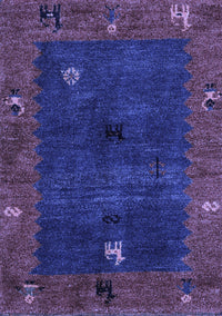 Abstract Blue Modern Rug, abs4663blu