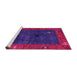 Sideview of Machine Washable Abstract Pink Modern Rug, wshabs4663pnk