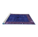 Sideview of Machine Washable Abstract Blue Modern Rug, wshabs4663blu