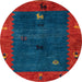 Round Machine Washable Abstract Red Rug, wshabs4663